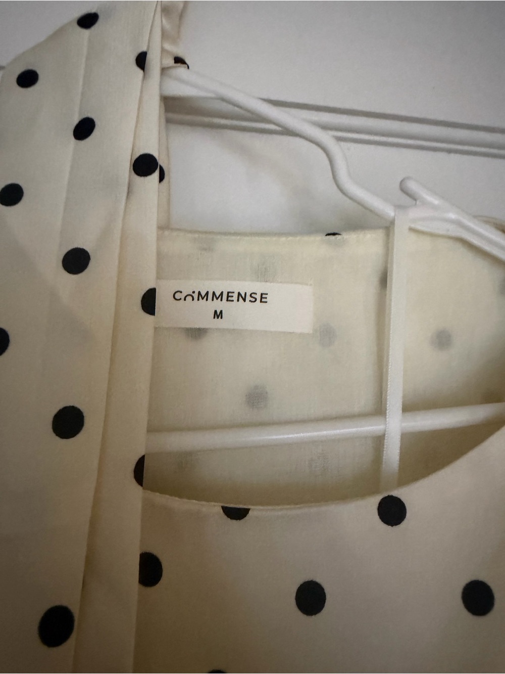 Commense Cream & Black Polka Dot Maxi Skirt Set with Tie-Front Top - Picture 7 of 8